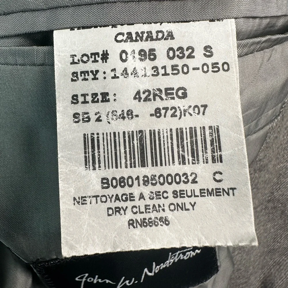 Loro Piana Italy Nordstrom Blazer Mens 42R Gray Two Button 100% Cashmere